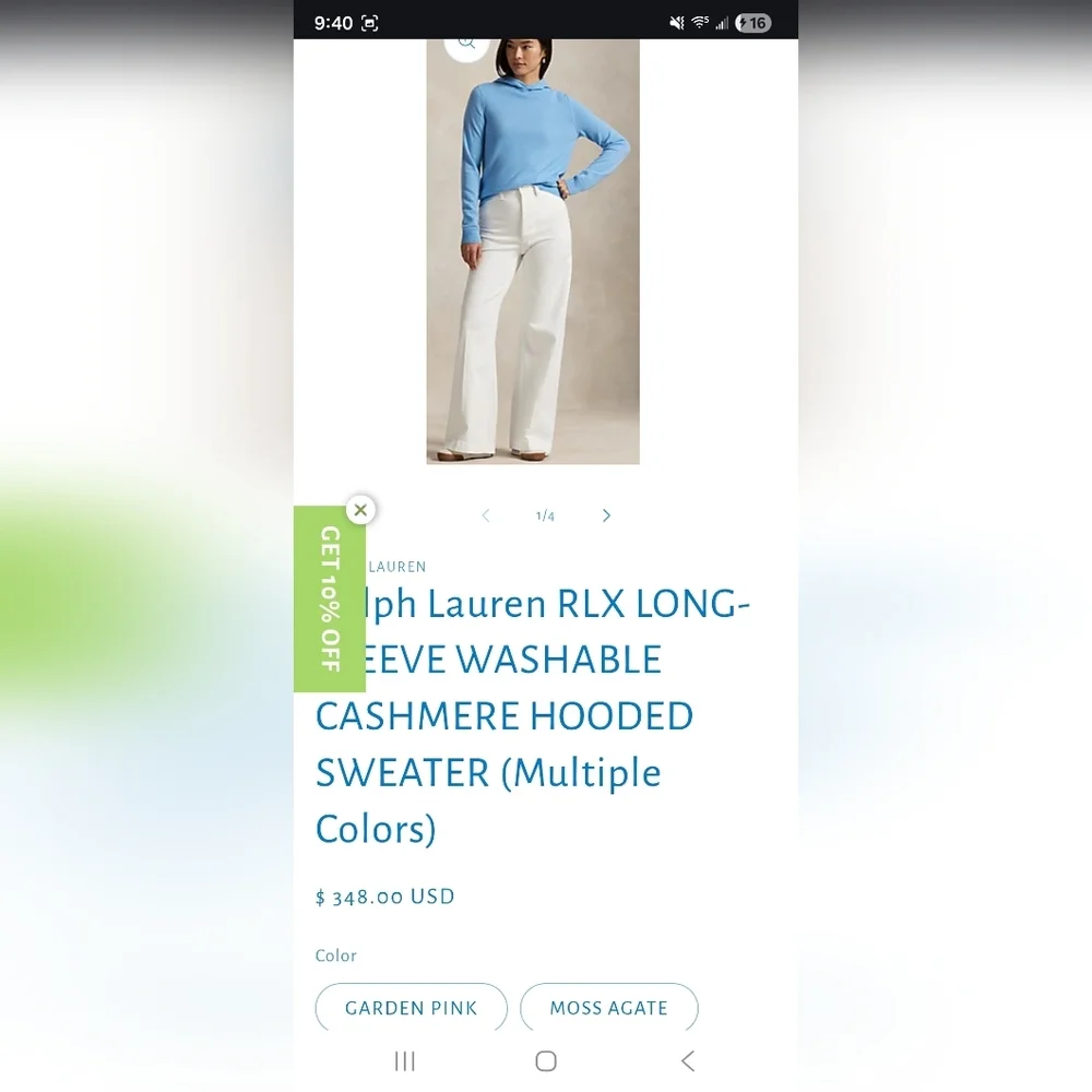 Ralph Lauren RLX  Cashmere Sweater Size Medium - Picture 6 of 6